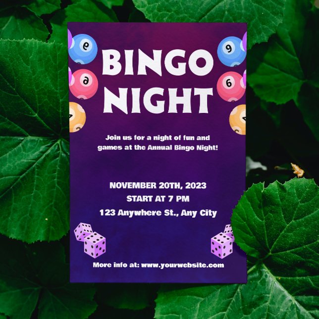 Invitación La noche de Bingo Fun Invitar a la recaudación de  (Subido por el creador)
