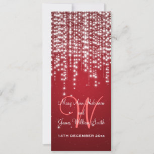 Invitación La noche de boda elegante deslumbra rojo