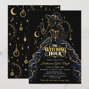 Invitación La Noche de Brujas Noche de Chicas de Halloween