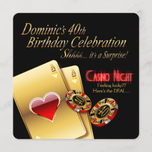 Invitación La noche de casino de Dom's Vegas, fiesta de cumpl