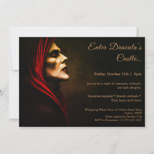Invitación La noche de Drácula   Fiesta de disfraces de Hallo