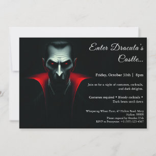 Invitación La noche de Drácula Fiesta de disfraces de Hallo
