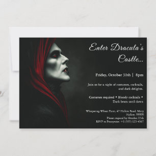 Invitación La noche de Drácula Fiesta de disfraces de Hallo