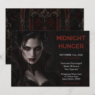 Invitación La noche de Drácula   Fiesta de Halloween de vampi