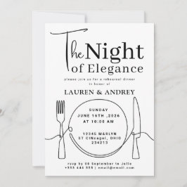 Invitación La Noche de Elegancia, Cena de Ensayo de Fotos