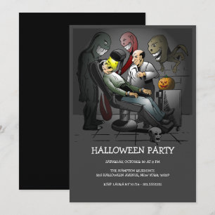Invitación La noche de Halloween del dentista espeluznante