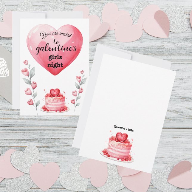 Invitación La noche de los Chicas de Galentine (Invite your besties with this cute gelentine's girls night invite!)