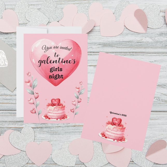 Invitación La noche de los Chicas de Galentine (Make girl's night perfect with our galentine's girls night)