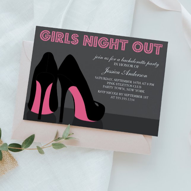 Invitación La noche de los Chicas de zapatos rosados de Stile (Subido por el creador)