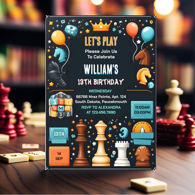 Invitación La Noche del Juego del Rey del Ajedrez y la Reina (Subido por el creador)