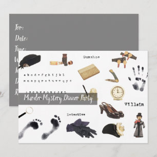 Invitación La noche del misterio del asesinato quién lo hizo 