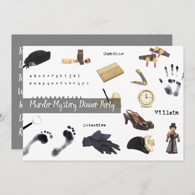Invitación La noche del misterio del asesinato quién lo hizo  (Anverso / Reverso)