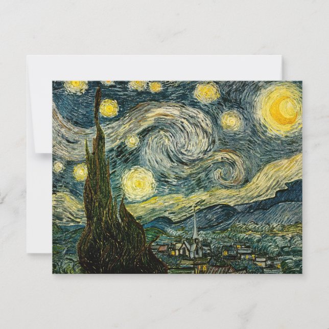 Invitación La noche estrellada de Vincent van Gogh (1889) (Anverso)