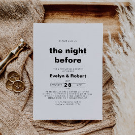 Invitación La noche Minimalista antes de la cena del ensayo