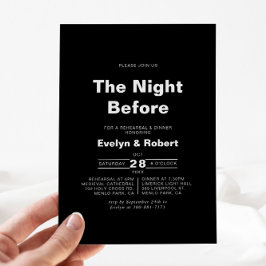 Invitación La noche negra antes de la cena del ensayo
