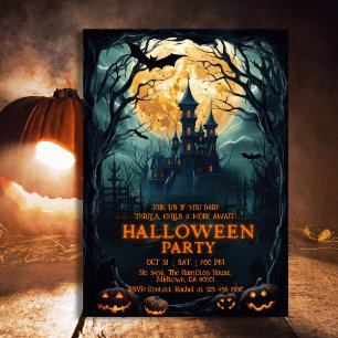Invitación La noche oscura de Halloween, espeluznante, perseg