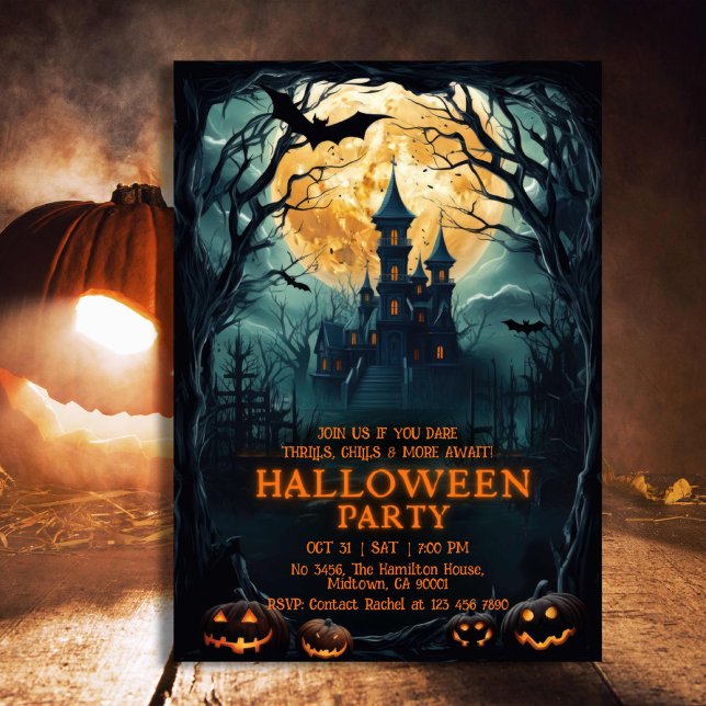 Invitación La noche oscura de Halloween, espeluznante, perseg (Subido por el creador)