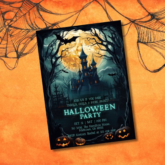 Invitación La noche oscura de Halloween, espeluznante, perseg (Subido por el creador)