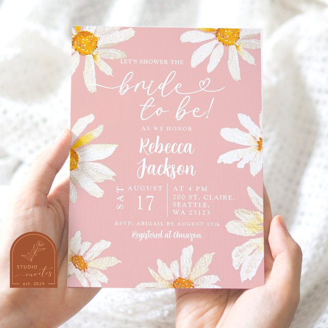 Invitación La Novia De Girasol Rosa Se Convierte En Una Ducha (Subido por el creador)