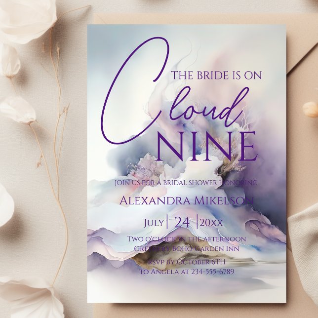 Invitación La Novia Está En La Nube Nueve Bachelorette Weeken (Subido por el creador)