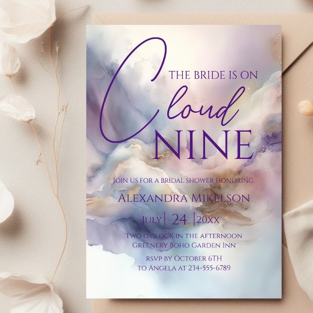 Invitación La Novia Está En La Nube Nueve Bachelorette Weeken (Subido por el creador)