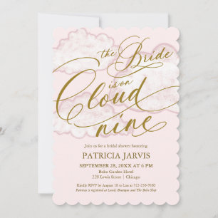 Invitación La Novia Está En La Nube Nueve Ducha Nupcial Moder