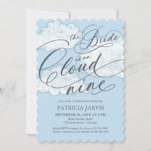 Invitación La Novia Está En La Nube Nueve Ducha Nupcial Moder