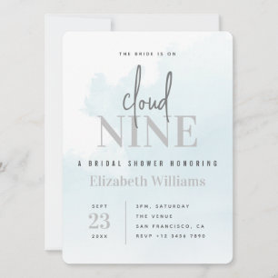 Invitación La novia está en la Nueve y Moderna Ducha Bridal