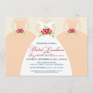 Invitación La novia y el alumerzo nupcial de las damas de