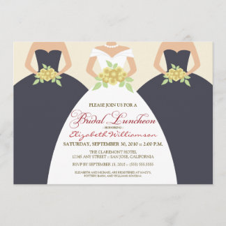 Invitación La novia y el alumerzo nupcial de las damas de
