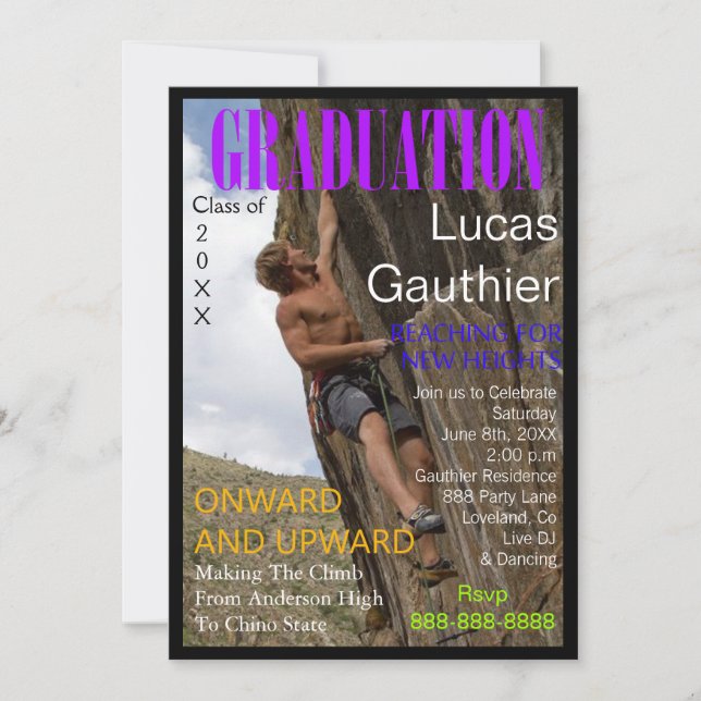 Invitación La nueva portada de revista de la graduación de (Anverso)