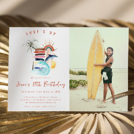 Invitación ¡La Ola Está Alta! | Cumpleaños Retro de Verano Su
