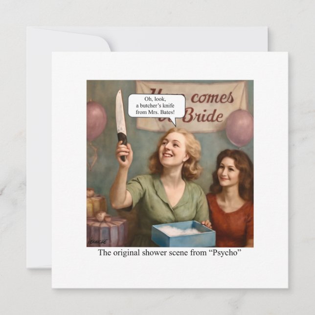 Invitación La original escena de la ducha de Psycho. (Anverso)