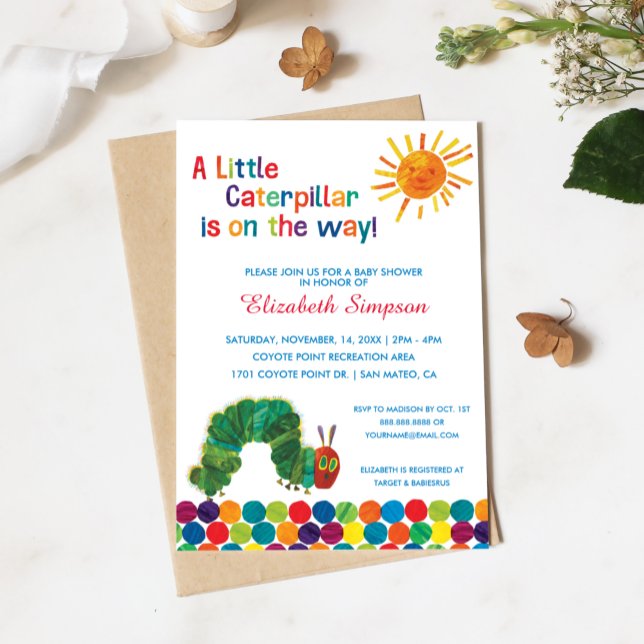Invitación La oruga Baby Shower, muy hambrienta (Subido por el creador)