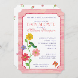 Invitación La oruga muy hambrienta | Baby Shower rosa