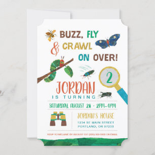 Invitación La oruga muy hambrienta   Cumpleaños de Bug