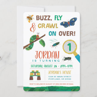 Invitación La oruga muy hambrienta | Primer cumpleaños de Bug