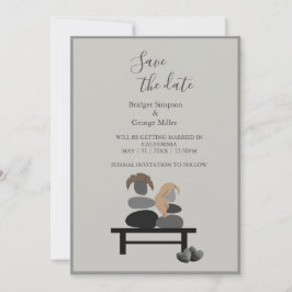 Invitación La pareja Eternal Stone Boho boda a salvo la fecha