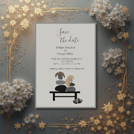 Invitación La pareja Eternal Stone Boho boda a salvo la fecha