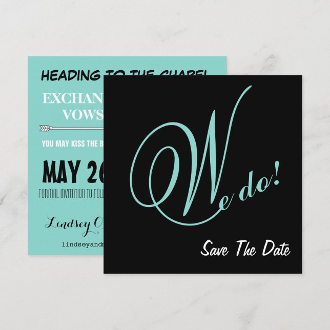 Invitación La pareja feliz que guardamos los anuncios de la f (Anverso / Reverso)