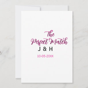 Invitación La pareja perfecta rosa negro nombre fecha boda pa