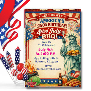 Invitación La parrillada del 250 aniversario de Estados Unido