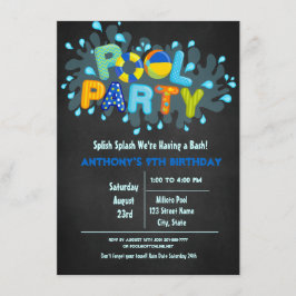 Invitación La Pasta Azul Llega A Nuestro Fiesta De Piscina De