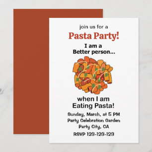 Invitación La pasta me hace mejor Fiesta divertida de pasta