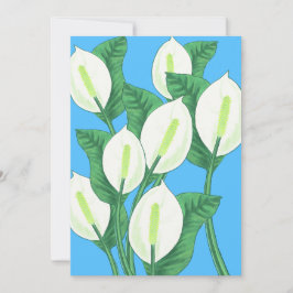 Invitación La paz blanca se esconde en un fondo azul pálido