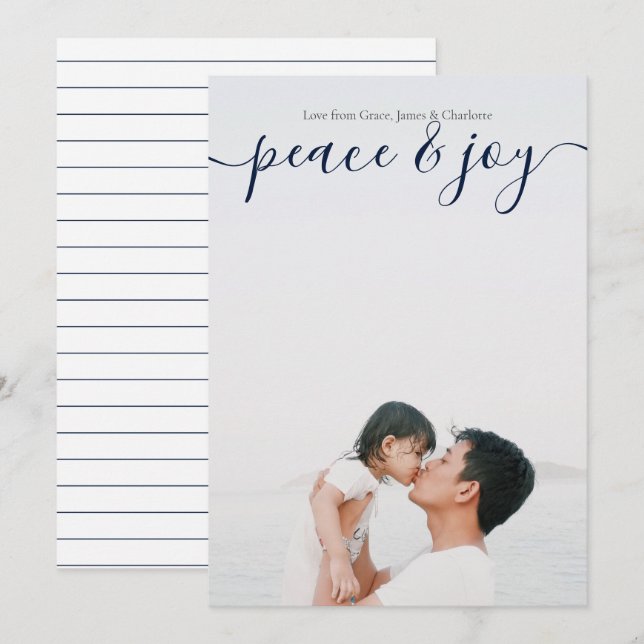 Invitación La Paz Y La Alegría De Los Navidades Modernos Tarj (Anverso / Reverso)