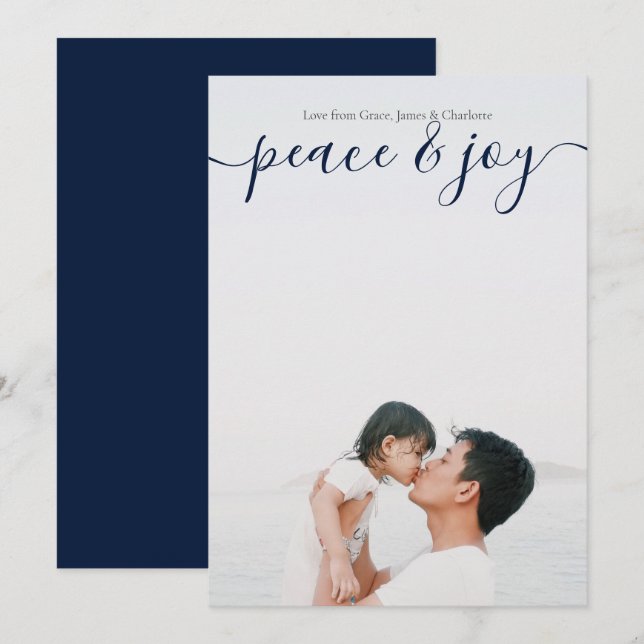 Invitación La Paz Y La Alegría De Los Navidades Modernos Tarj (Anverso / Reverso)