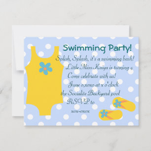 Invitación La Pequeña Bañita Amarilla