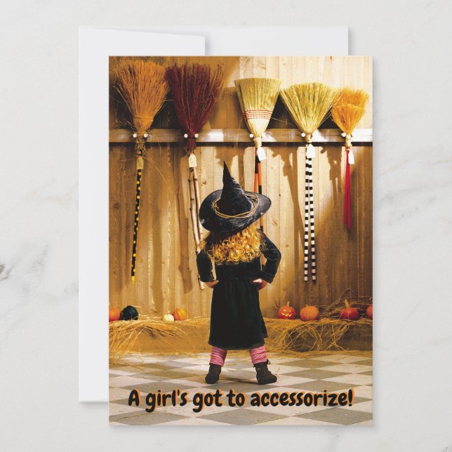 Invitación La Pequeña Bruja Eligiendo Una Habitación (Anverso)