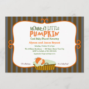 Invitación La pequeña calabaza de mamá en Baby Shower